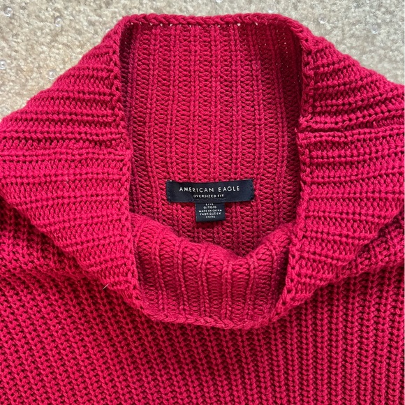 American Eagle Outfitters Red Oversized Knit Sweater - Picture 3 of 6